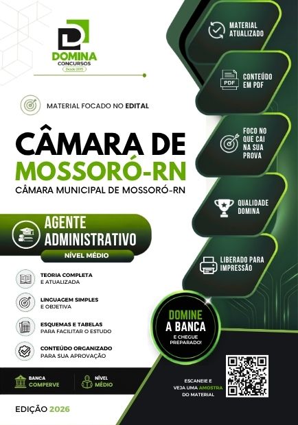 Apostila Agente Administrativo Mossoró RN - Edital 2026