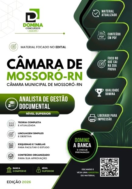 Apostila Analista de Gestão Documental Mossoró RN - Edital 2026